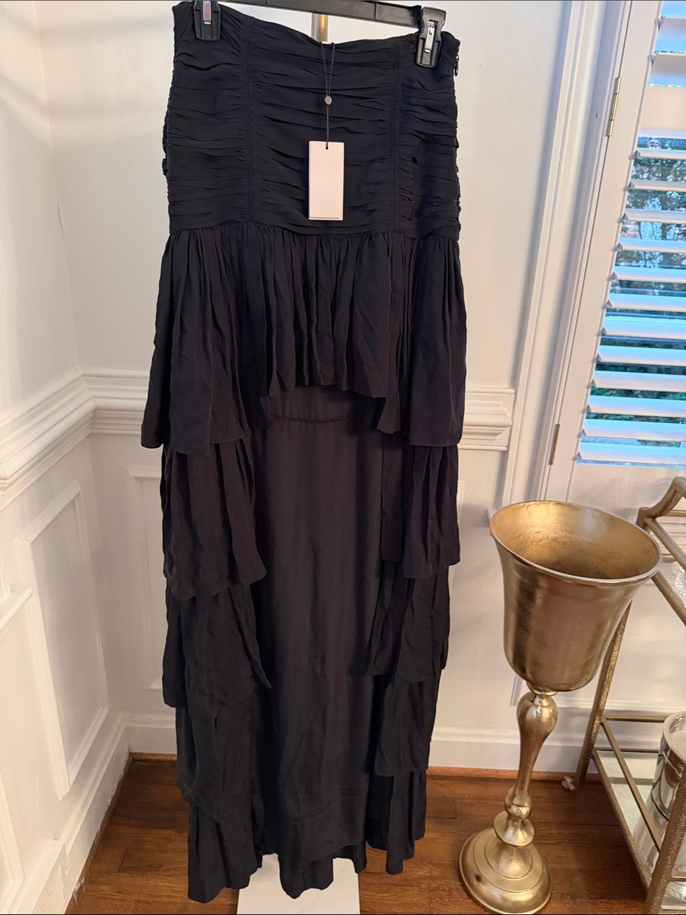cinq a sept Black High-Low Maxi Skirt